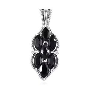 Thai Black Spinel Pendant in Platinum Bond 2.35 ctw